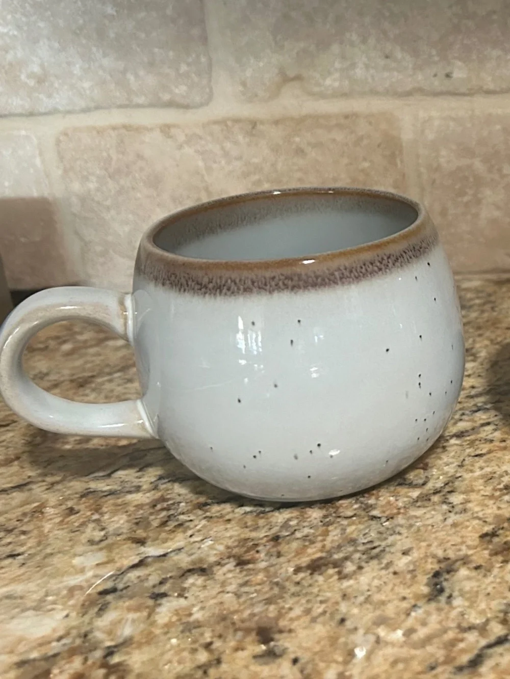 Magnolia Hearth and Hand Pot Belly Mug Round Cream and Brown coffee Tea Cup